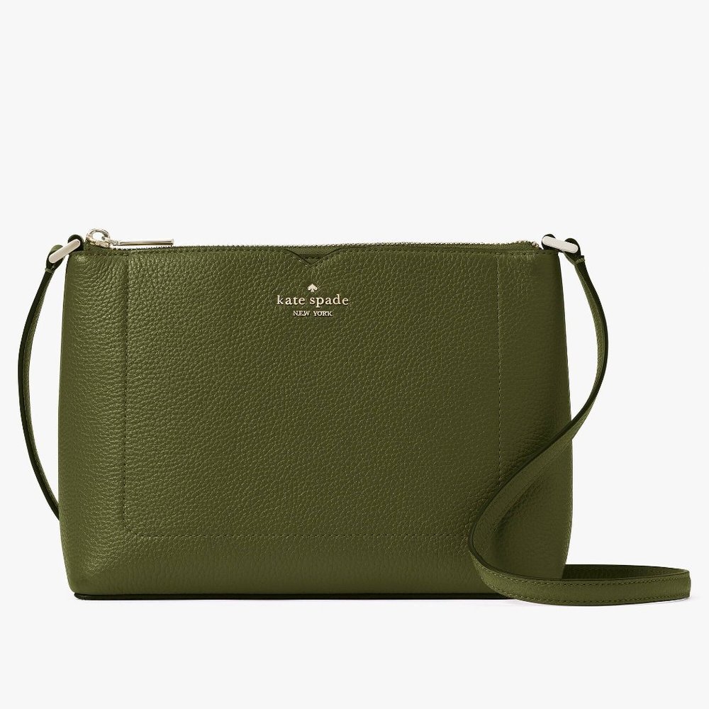 New Kate Spade Harlow Pebble Leather Crossbody Enchanted Green